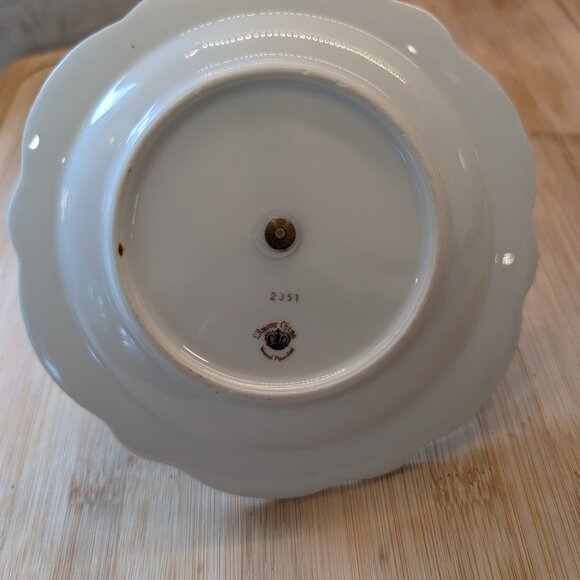 L'Amour China Gold and Floral Hand Painted Jewelry Dish - Picture 5 of 8